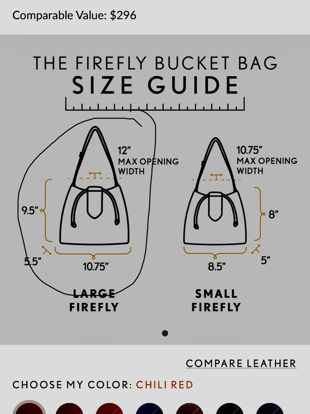 PORTLAND Leather Goods chili red firefly bucket bag - Picture 11 of 13